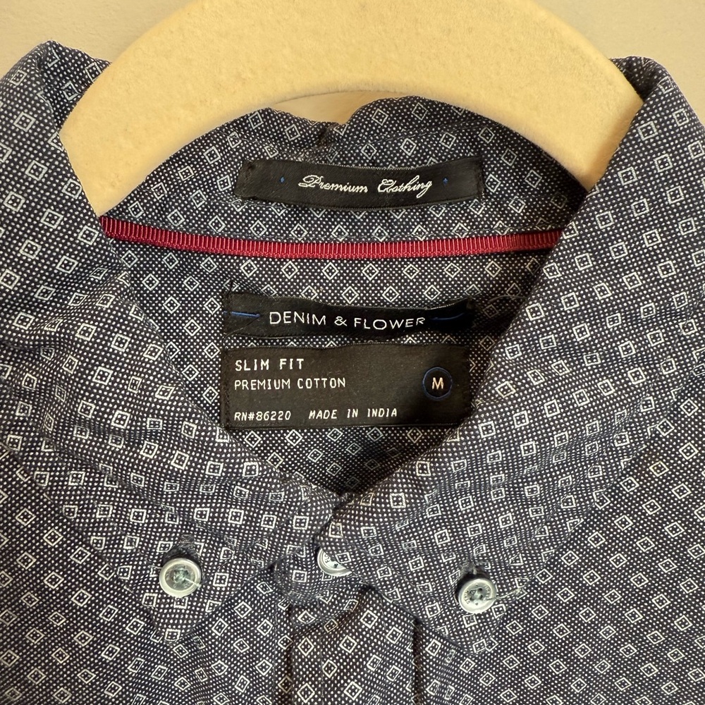 Denim & Flower Men's Slim Fit Patterned Shirt